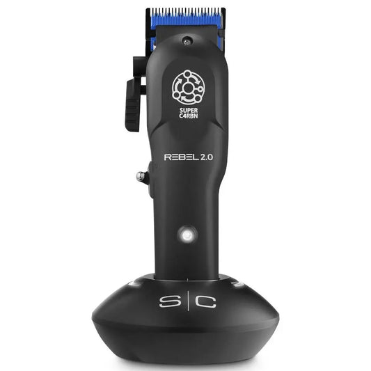 Rebel 2.0 Professional Hair Clipper Hair trimmer with 'Super Carbon' branding on a white background