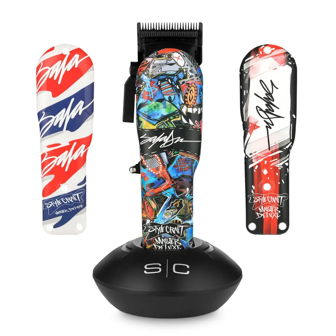“Limited-edition Rebel clipper showing King Saladeen artwork and modular color lids”