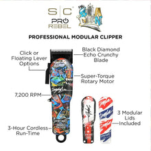 Professional modular clipper with features highlighted on a white background