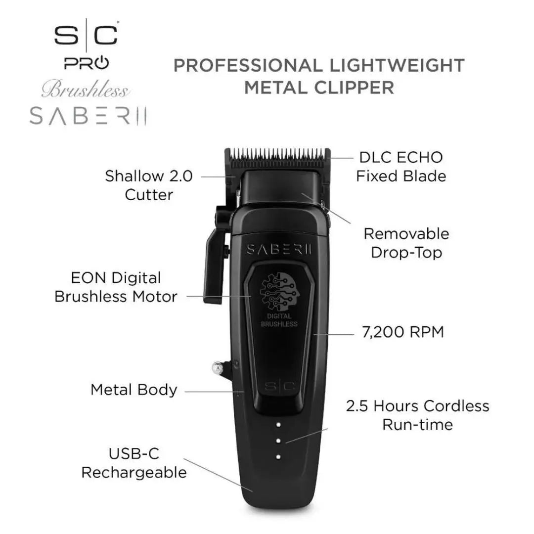 Saber 2 Clipper – Professional Cordless Hair Clipper with Brushless Motor - BUYBARBER.COM