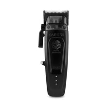 Saber Black hair trimmer with 'Saber' branding on a white background