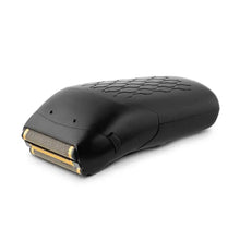 Detailed View of FLEX Shaver's Premium Gold Titanium Foil Head with Micro-Trimmer for Efficient Shaving