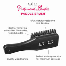 Professional barber club paddle brush 100% natural bristles and wood handle - BUYBARBER.COM