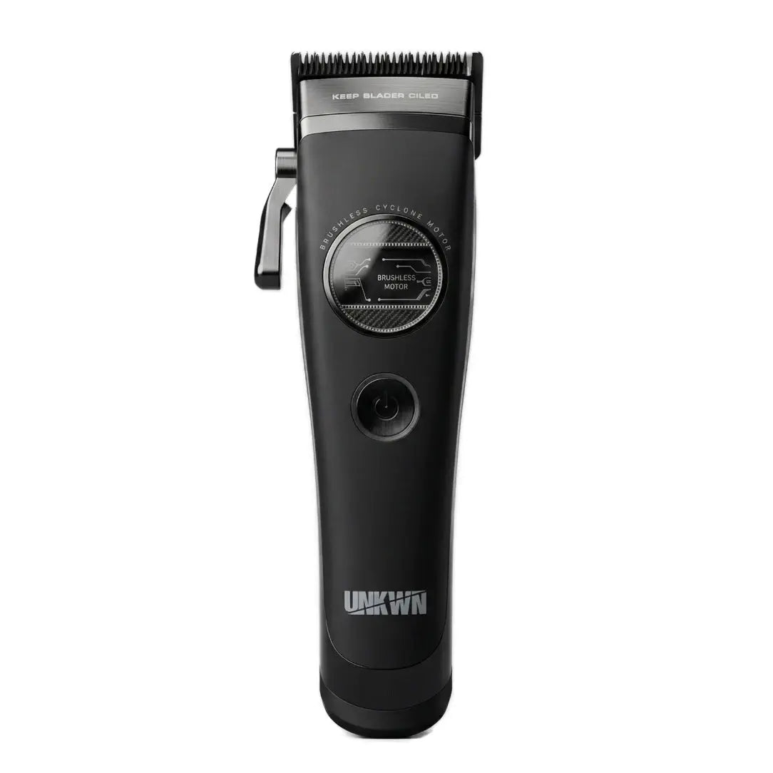 UNKWN Vortex Cyclone Clipper Black hair clipper with brand name on a white background