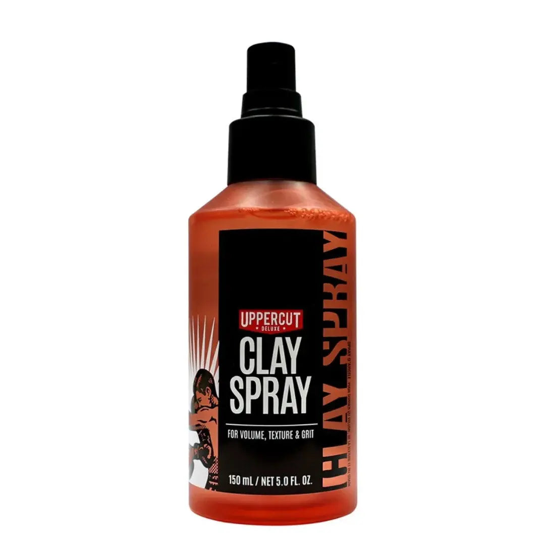 Bottle of Uppercut Deluxe Clay Spray on a white background