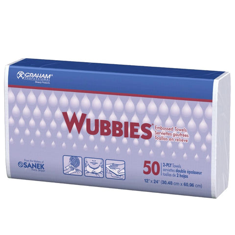 Wubbies Towels 50 Pk – Embossed, Eco-Friendly, 12×24 in