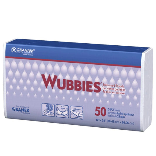 Wubbies Towels 50 Pk – Embossed, Eco-Friendly, 12×24 in