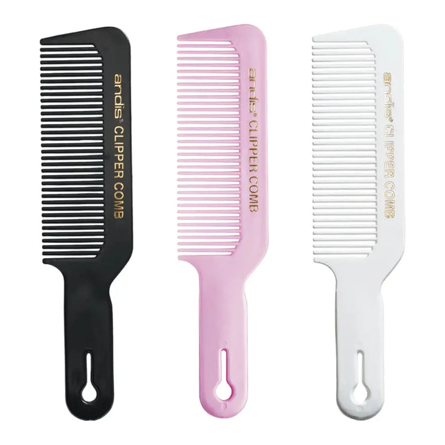 Andis Professional Clipper Comb | Black | White | Pink Barber Fade Comb - BUYBARBER.COM