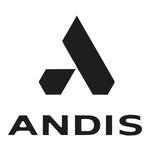 The black ANDIS logo with its distinctive geometric emblem and brand name on a solid white background.