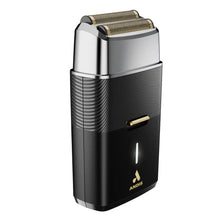 Black and silver electric shaver with Andis ProFoil Plus II  logo on a white background