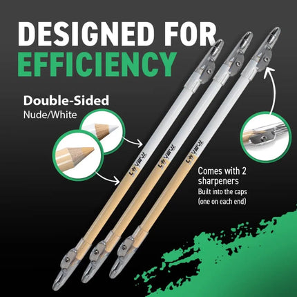 3PCS Tomb45 Barber Pencil – Hairline & Beard Trace Guide (With Sharpeners) Tomb45