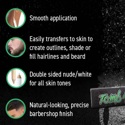 3PCS Tomb45 Barber Pencil – Hairline & Beard Trace Guide (With Sharpeners) Tomb45