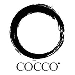 A black circular brushstroke logo above the word 'COCO' in a serif typeface, on a plain white background.
