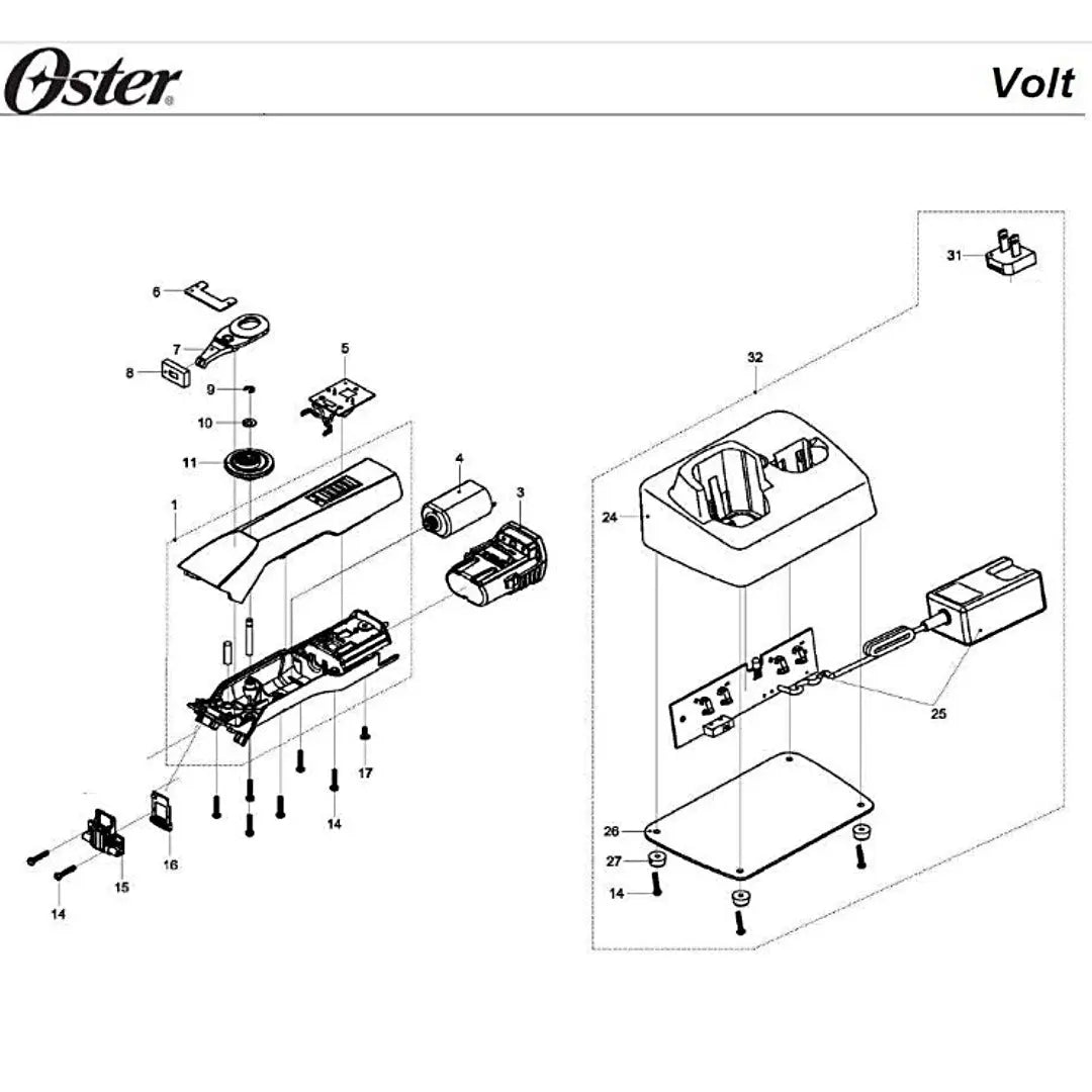 Oster Octane Cordless Clipper Replacement Parts - BUYBARBER.COM