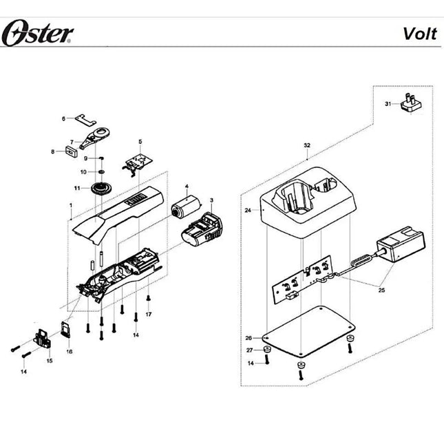 Oster Octane Cordless Clipper Replacement Parts - BUYBARBER.COM
