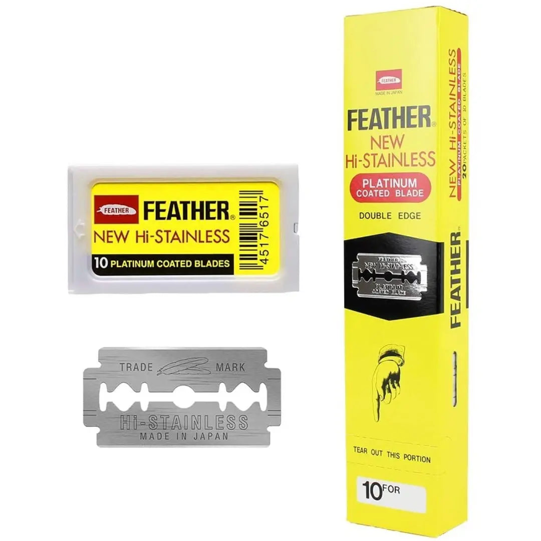 Feather Hi-Stainless Platinum Double-Edge Razor Blades | 200 ct Feather