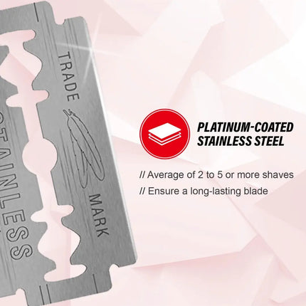 Feather Hi-Stainless Platinum Double-Edge Razor Blades - BUYBARBER.COM