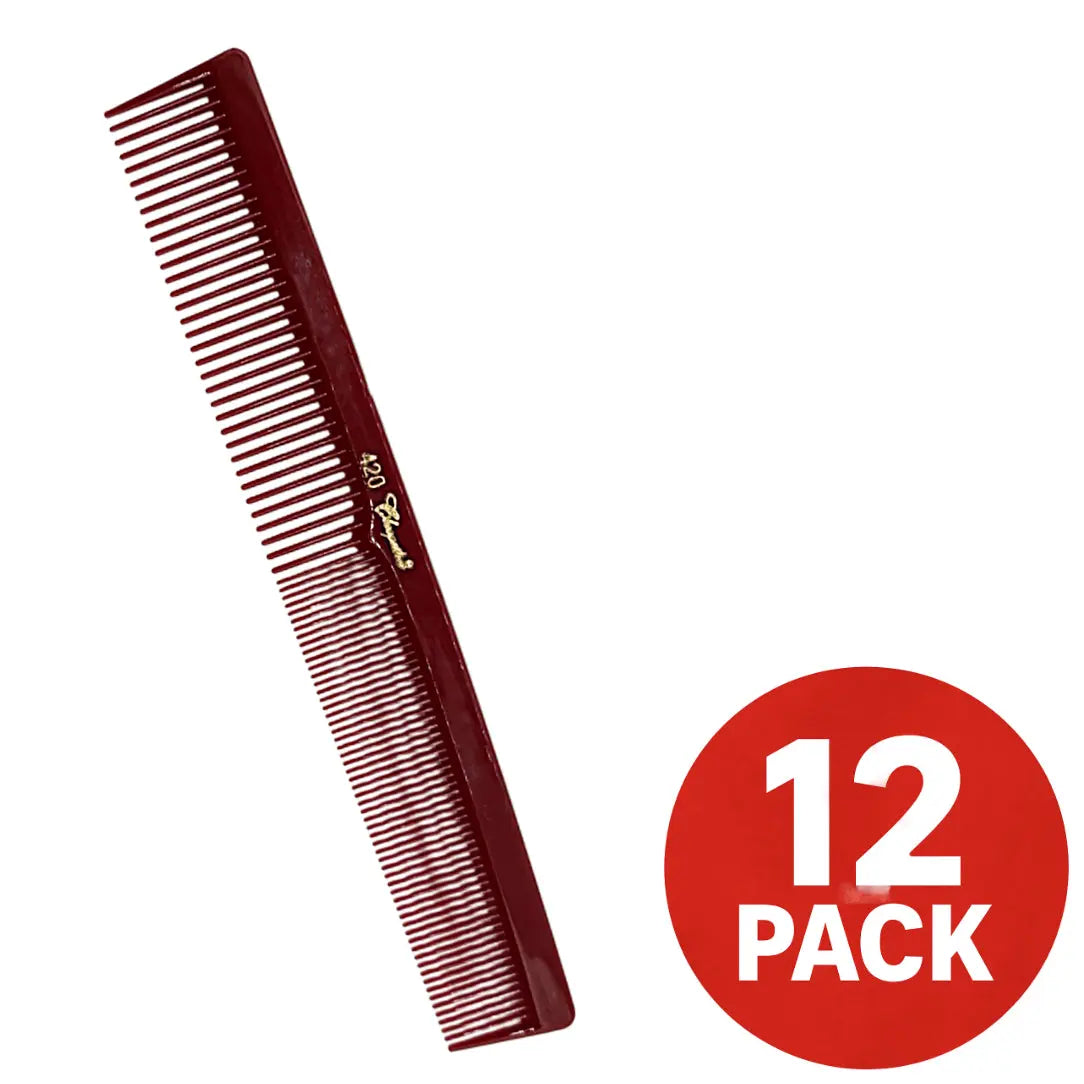 Krest Cleopatra 420 7" Flat Back Barber Comb (12 Pack) - Colors - BUYBARBER.COM