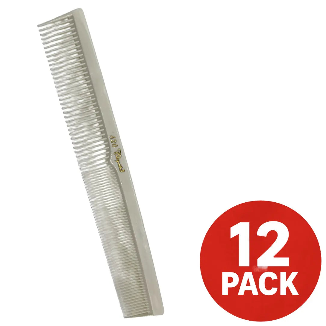 Krest Cleopatra 420 7" Flat Back Barber Comb (12 Pack) - Colors - BUYBARBER.COM