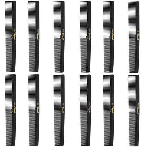 Krest Cleopatra 420 7" Flat Back Barber Comb (12 Pack) - Colors