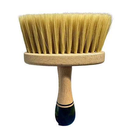 “Fadezer professional neck brush with natural bristles and wooden handle.”