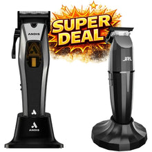 Two hair trimmers with 'Super Deal' text and graphics on a white background