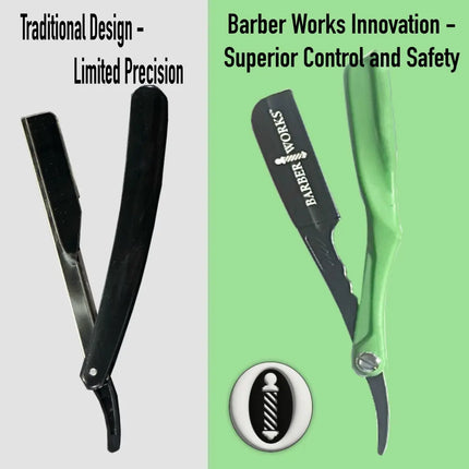 Barber Works Professional Razor Holder – Ultra 3mm Exposed | Superior Grip & Safety Hinge Design Barber Works