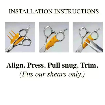 Installation instructions for shears with images and text on a white background