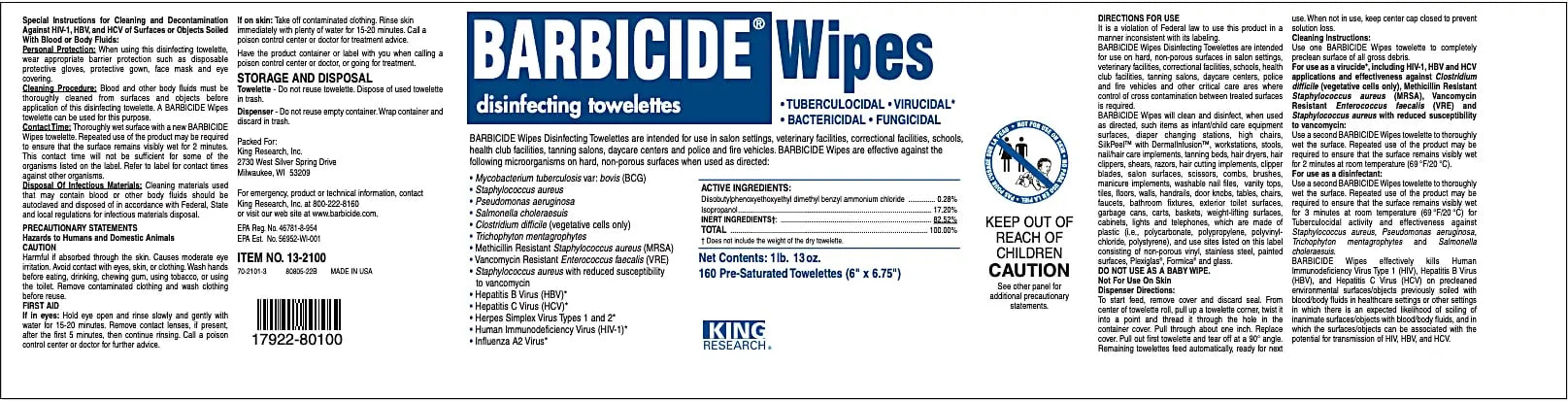 Barbicide Wipes -160ct | Shop BuyBarber