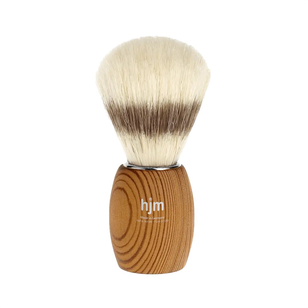 HJM Shaving Brush, Pure Bristle, Beech Wood Natural - BUYBARBER.COM