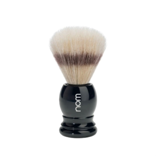 NOM Shaving Brush, Pure Bristle, Plastic Black - BUYBARBER.COM
