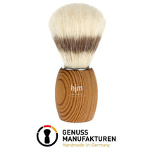 HJM Shaving Brush, Pure Bristle, Beech Wood Natural - BUYBARBER.COM