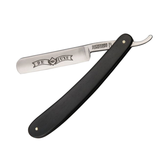 Straight Razor, non stainless carbon-steel blade 5/8". Ebony Wood - BUYBARBER.COM