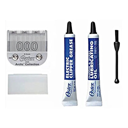 "Professional barber set featuring Oster Classic 76 Hair Clippers with accessories"
