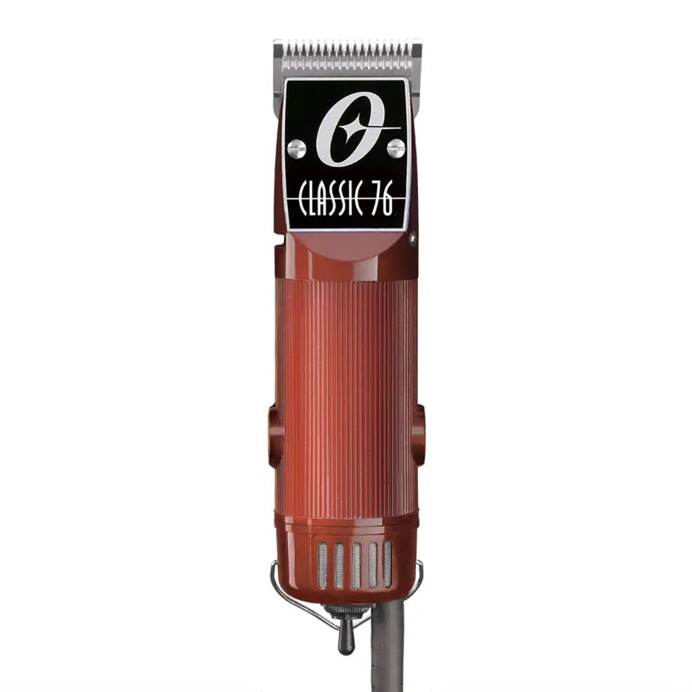 "Close-up of Oster Classic 76 clipper showcasing durable, break-resistant housing"
