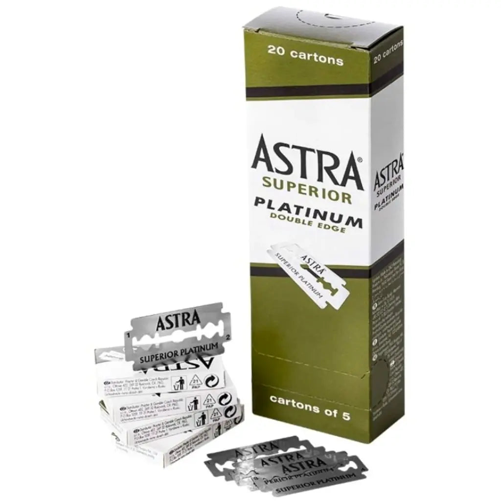 Astra Platinum Double Edge Safety Razor Blades ,100 Count - BUYBARBER.COM