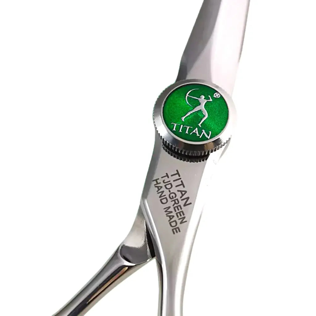 Handmade Japan TJD- Green Stainless Steel Hair Cutting Shears | Shop BuyBarber
