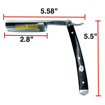 Hand Made Japan  Straight Razor 5/8" Ebony- Gold Limited Edition - BUYBARBER.COM