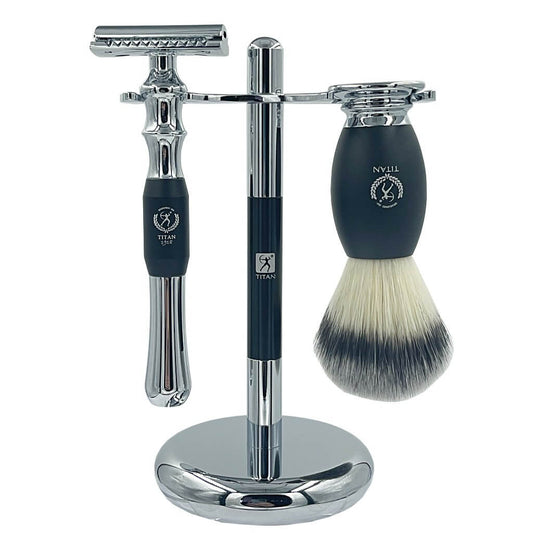 Buy Barber 4pz Deluxe Shaving Set - Black - BUYBARBER.COM