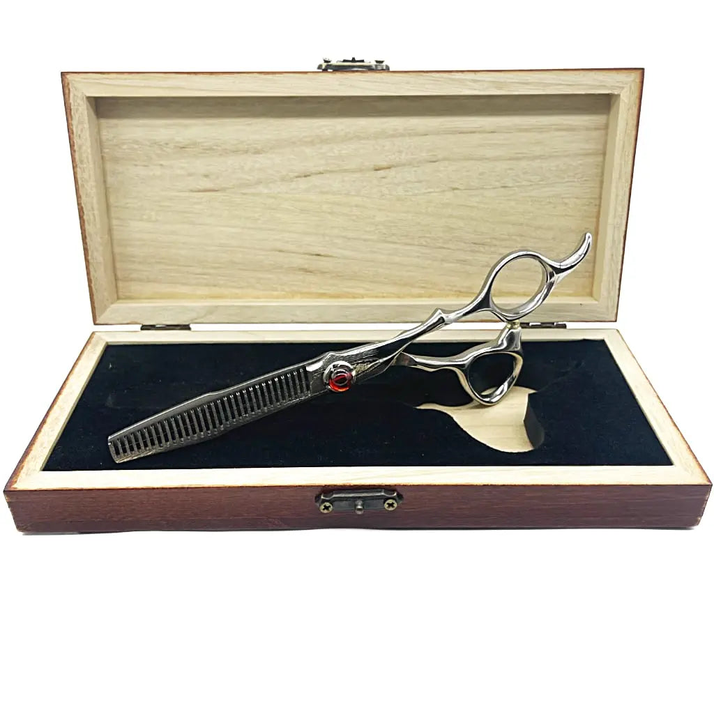 Japan Damascus ATS314 Thinning Shears | Handmade | 440C | 6 Inch - BUYBARBER.COM