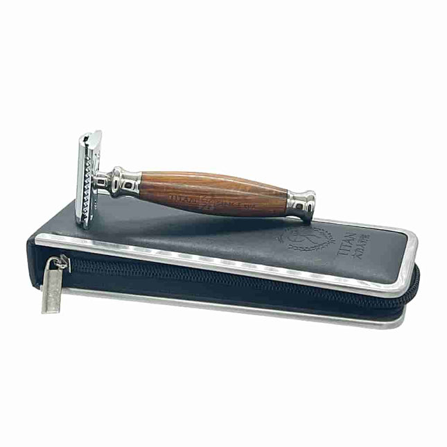 Hand Made Safety Razor Mahogany Wood BUYBARBER.COM