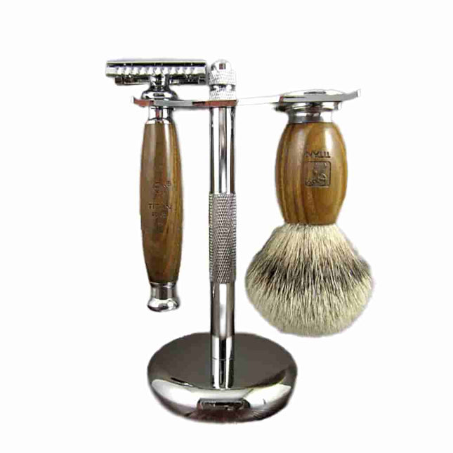 Hand Made Traditional Shaving Set - Green Sandalwood - BUYBARBER.COM