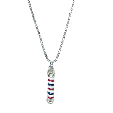 Silver Barber Pole Neckless