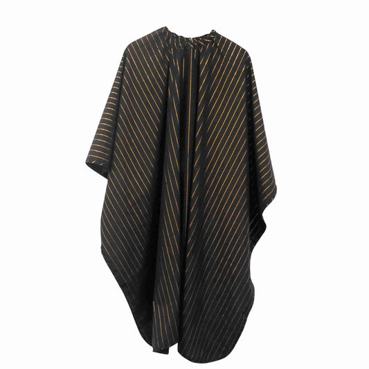 Barber Strong Classic Barber Cutting Cape - Black/Gold Pinstripe