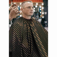 Barber Strong Classic Barber Cutting Cape - Black/Gold Pinstripe Barber Strong
