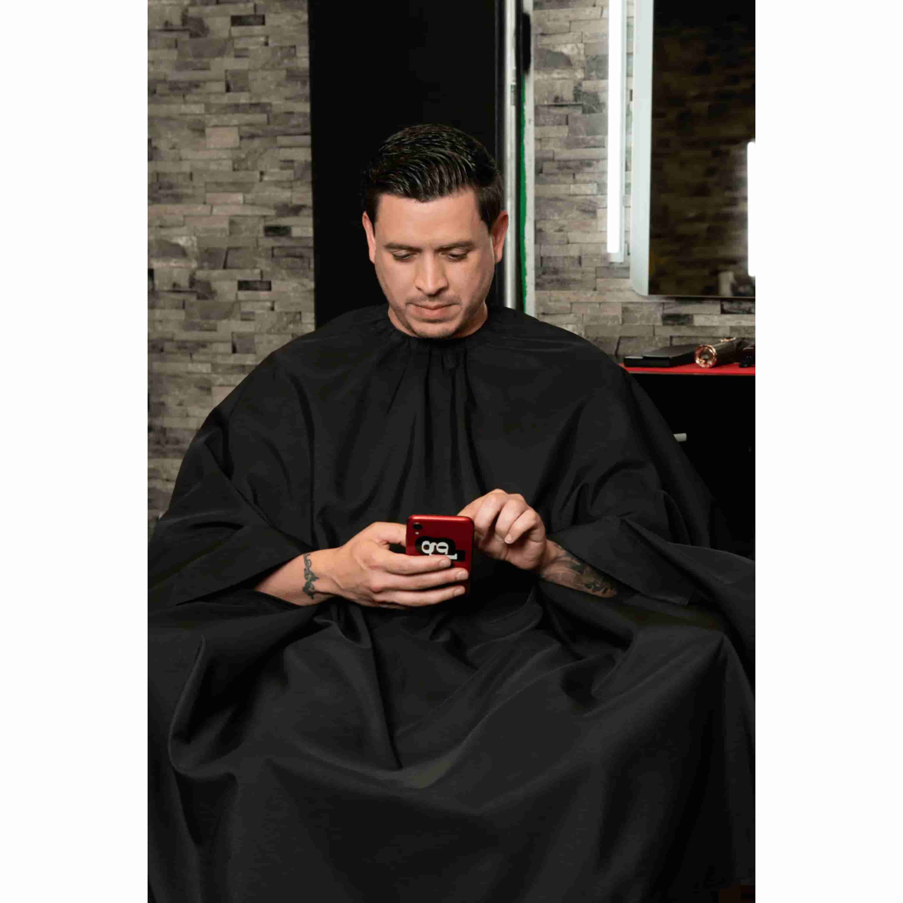 Barber Strong Classic Barber Cutting Cape - Solid Black Barber Strong