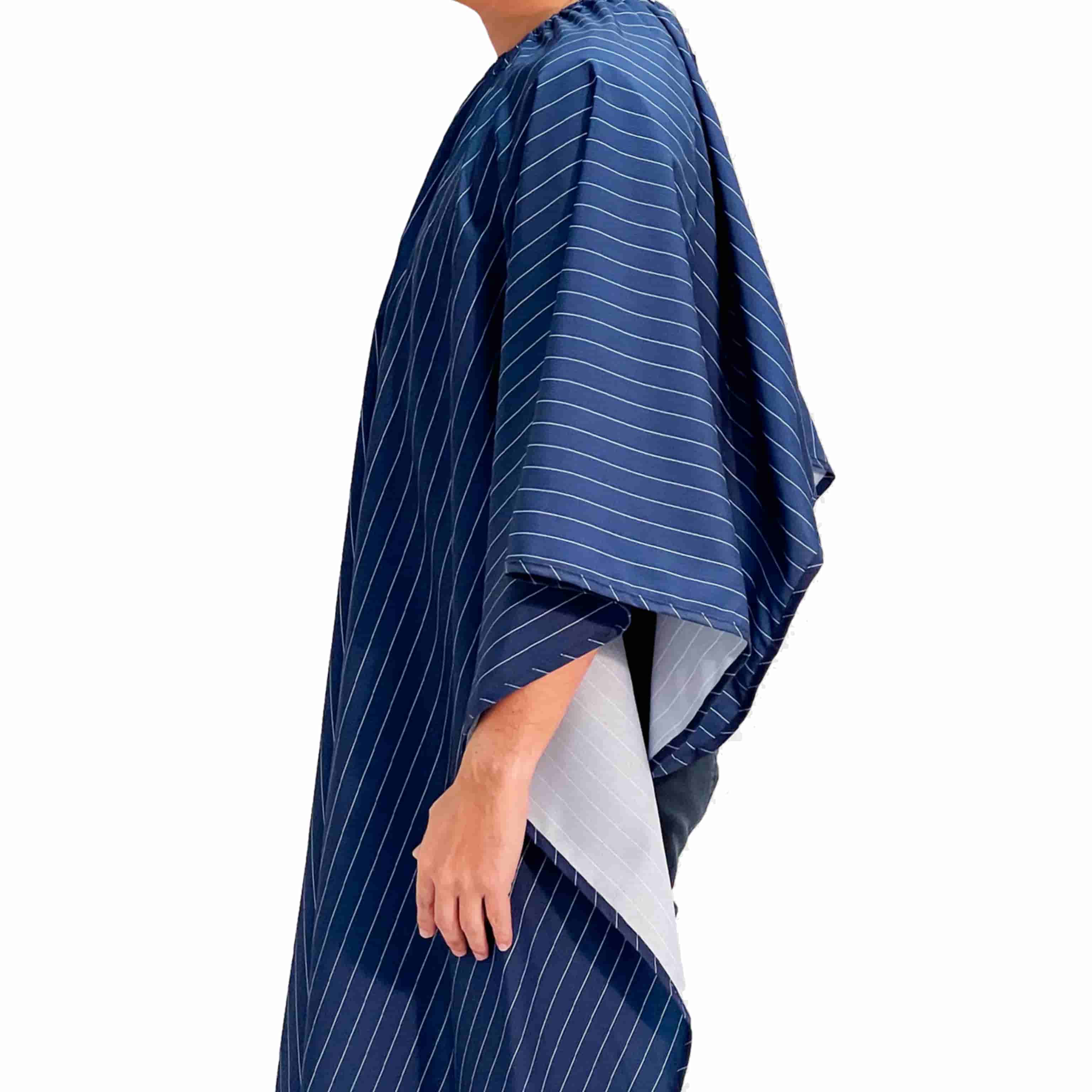 Barber Strong Classic Barber Cutting Cape - Blue/White Pinstripe Barber Strong