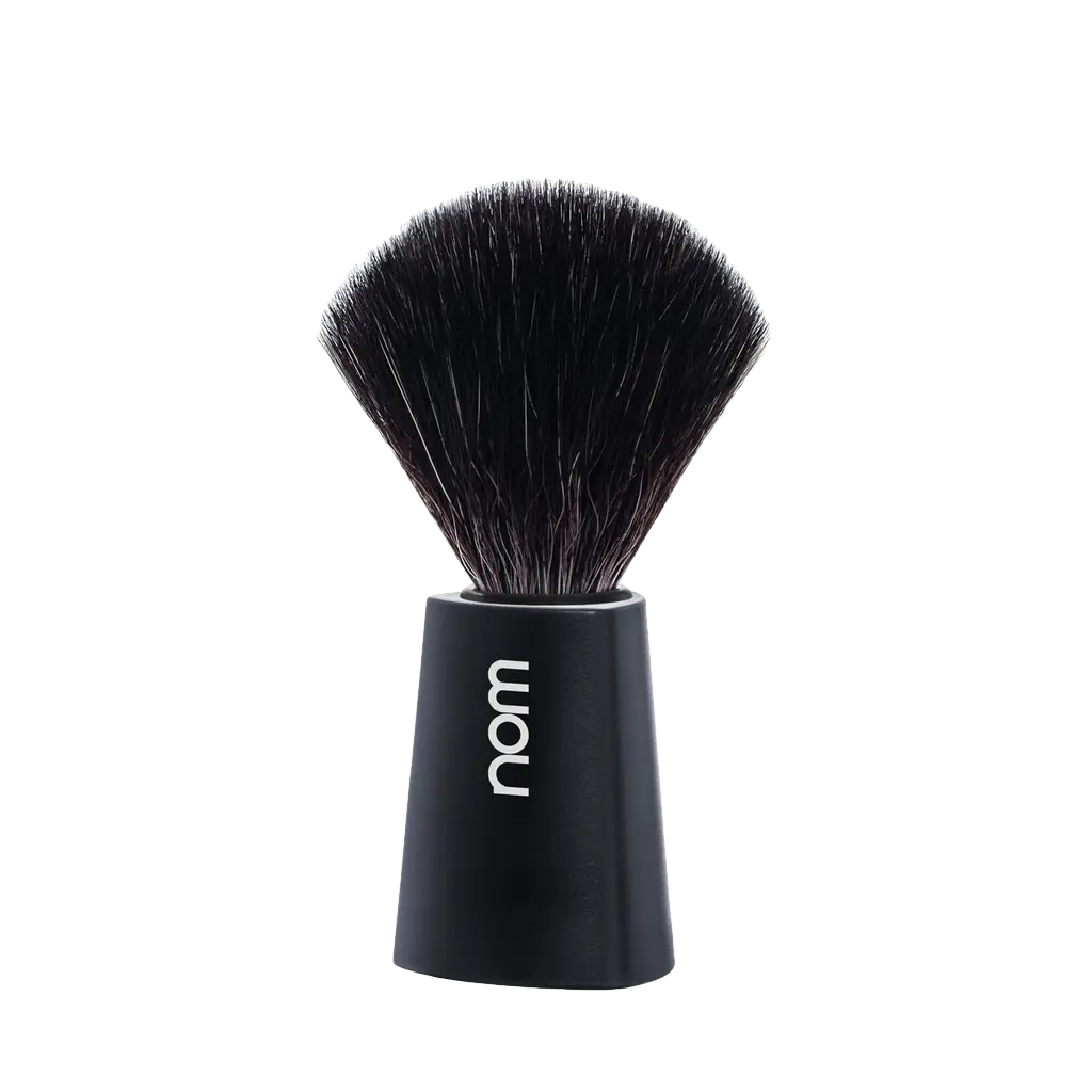 NOM Shaving Brush, Black Fibre, Plastic Black - BUYBARBER.COM