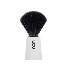 NOM Shaving Brush, Black Fibre, Plastic White - BUYBARBER.COM