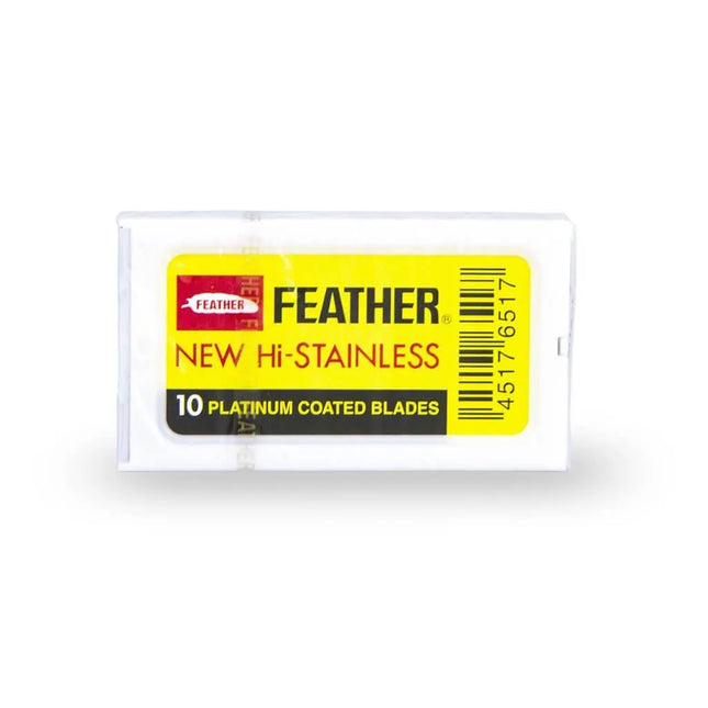 Feather Hi-Stainless Double Edge Blade 10pk - BUYBARBER.COM